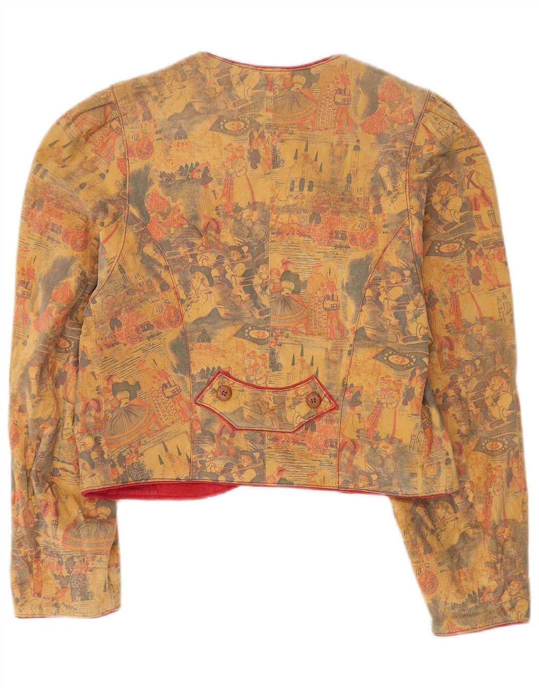 Giacca blazer vintage a 4 bottoni Trachten da donna EU 36 piccola in pelle beige