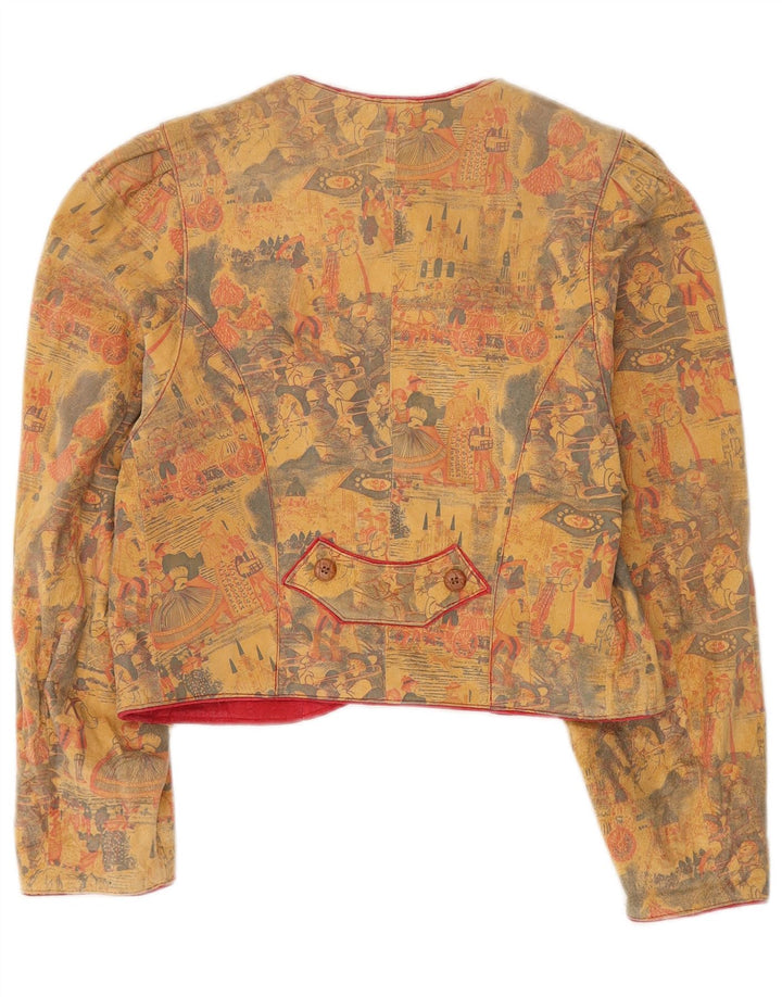 Giacca blazer vintage a 4 bottoni Trachten da donna EU 36 piccola in pelle beige