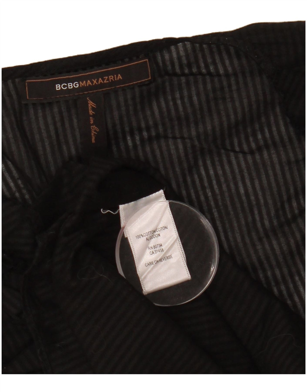 BCBGMAXAZRIA Camicetta da donna Top UK 12 Cotone a righe nere medie