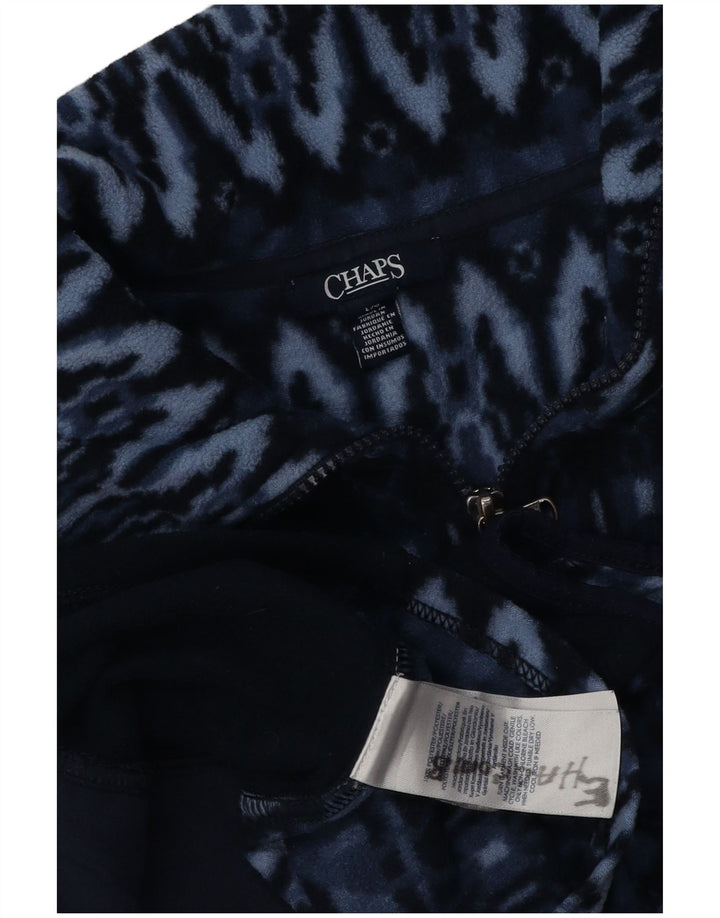 Gilet in pile da donna Chaps UK 16 grande poliestere geometrico blu navy