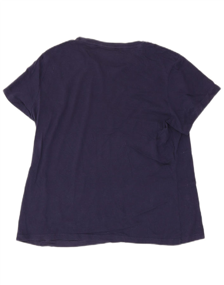 Puma T-shirt grafica da donna Top UK 14 Large Blu Navy