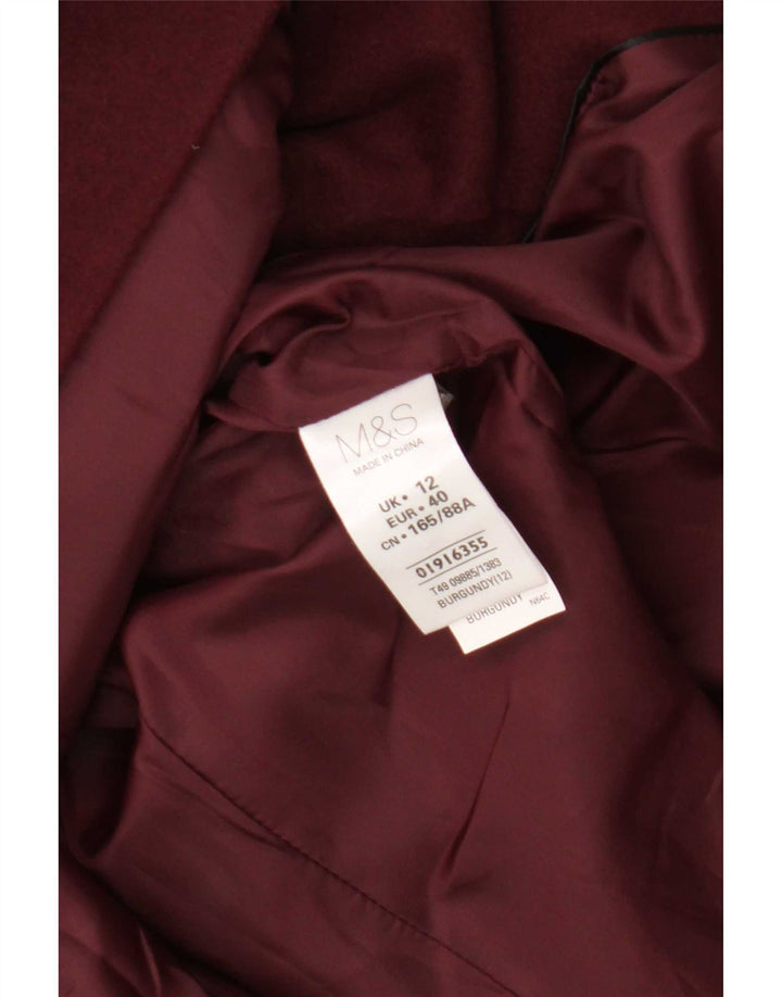 Cappotto da donna Marks & Spencer UK 12 Poliestere bordeaux medio