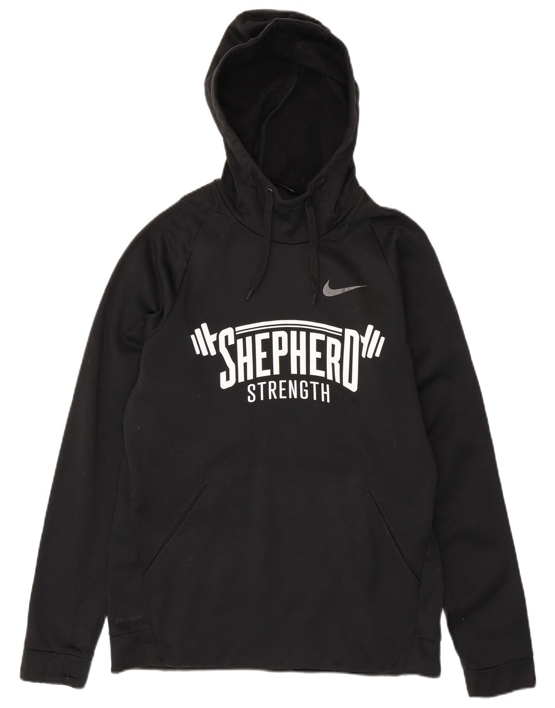 Felpa con cappuccio grafica Nike Dri Fit da uomo, poliestere nero medio