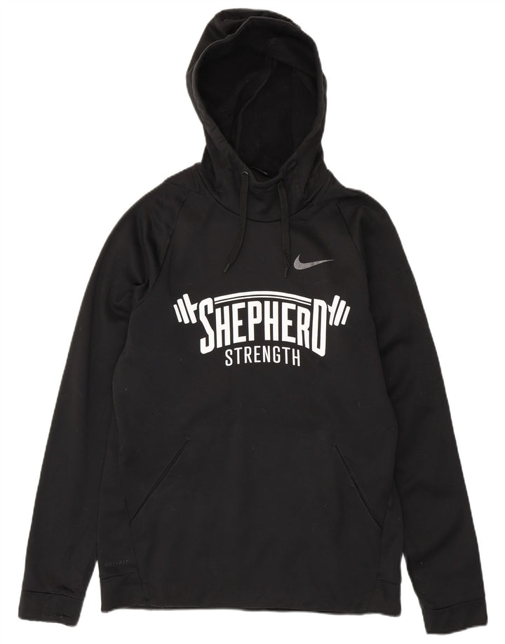 Felpa con cappuccio grafica Nike Dri Fit da uomo, poliestere nero medio
