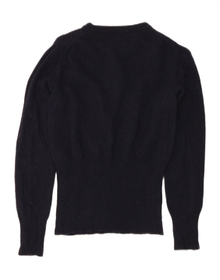 PEUTEREY Womens Crew Neck Jumper Sweater IT 42 Medium Navy Blue Wool Vintage PEUTEREY and Second-Hand PEUTEREY from Messina Hembry 