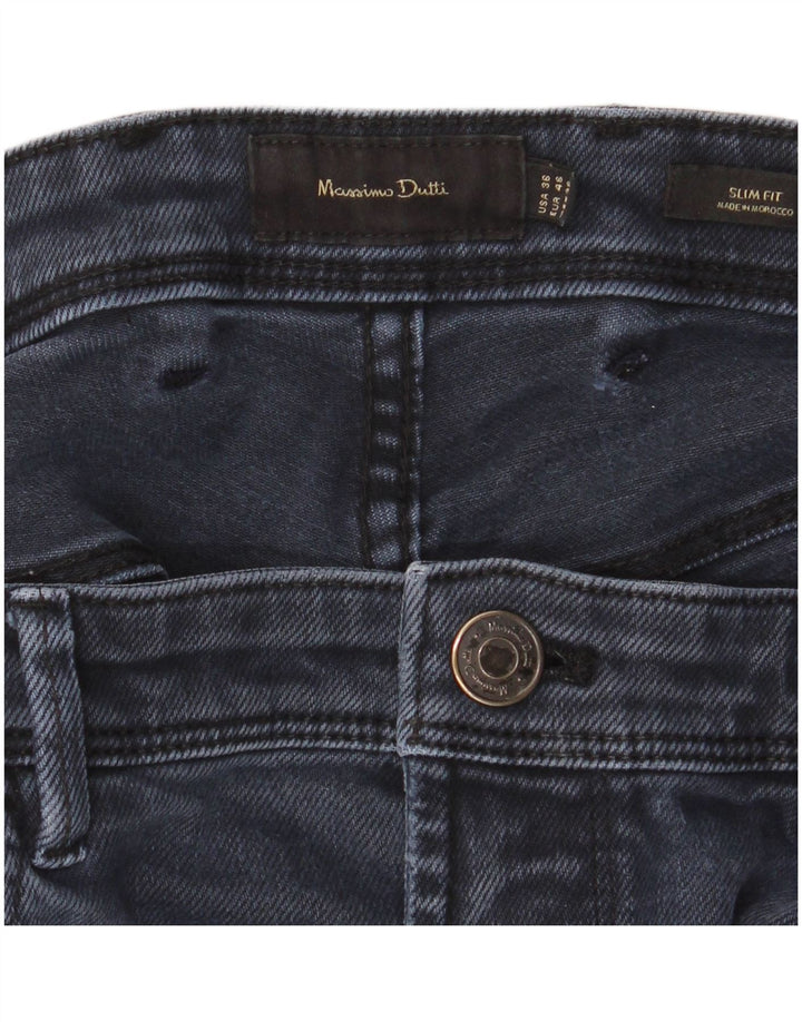 Jeans slim da uomo Massimo Dutti EU 36 XL W36 L32 Blu navy