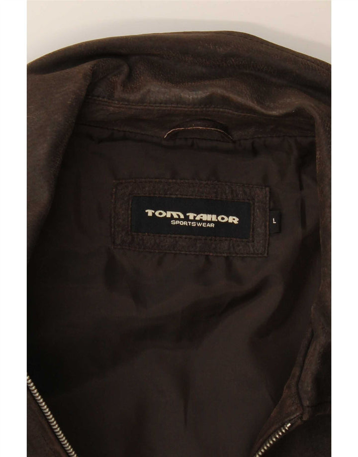 Giacca in pelle da uomo Tom Tailor UK 40 grande marrone