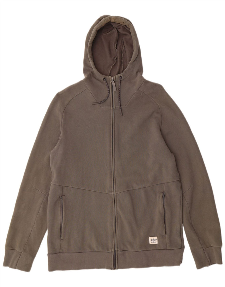 UMBRO Mens Zip Hoodie Sweater Large Grey Cotton