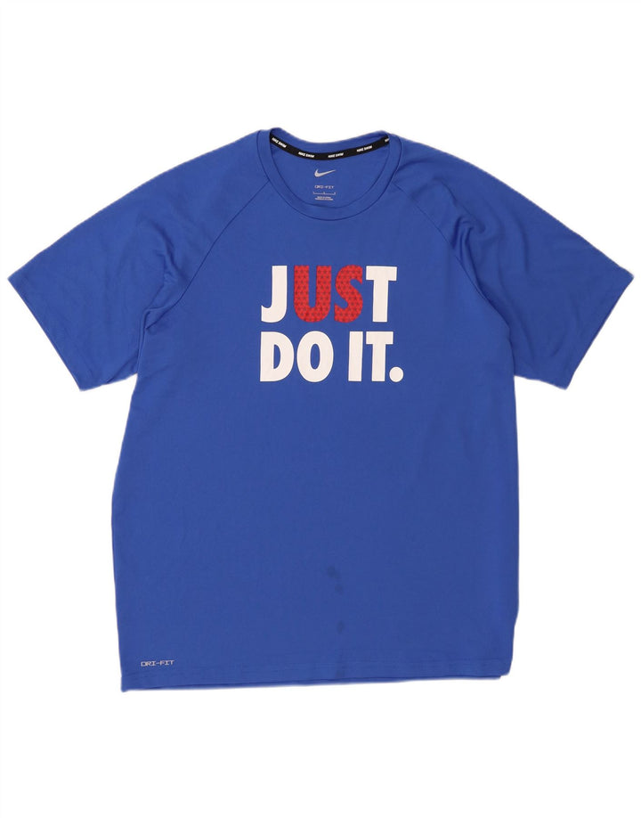 T-shirt grafica Nike Dri Fit da uomo, taglia grande, blu