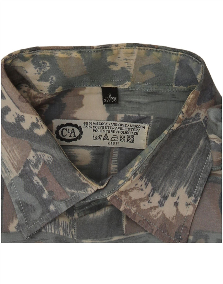C&A Camicia da uomo con motivo astratto taglia 37/38 piccola in viscosa multicolore
