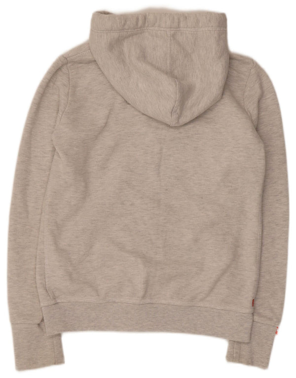 Maglione con cappuccio e zip da donna Superdry UK 14 Cotone chiazzato grigio medio