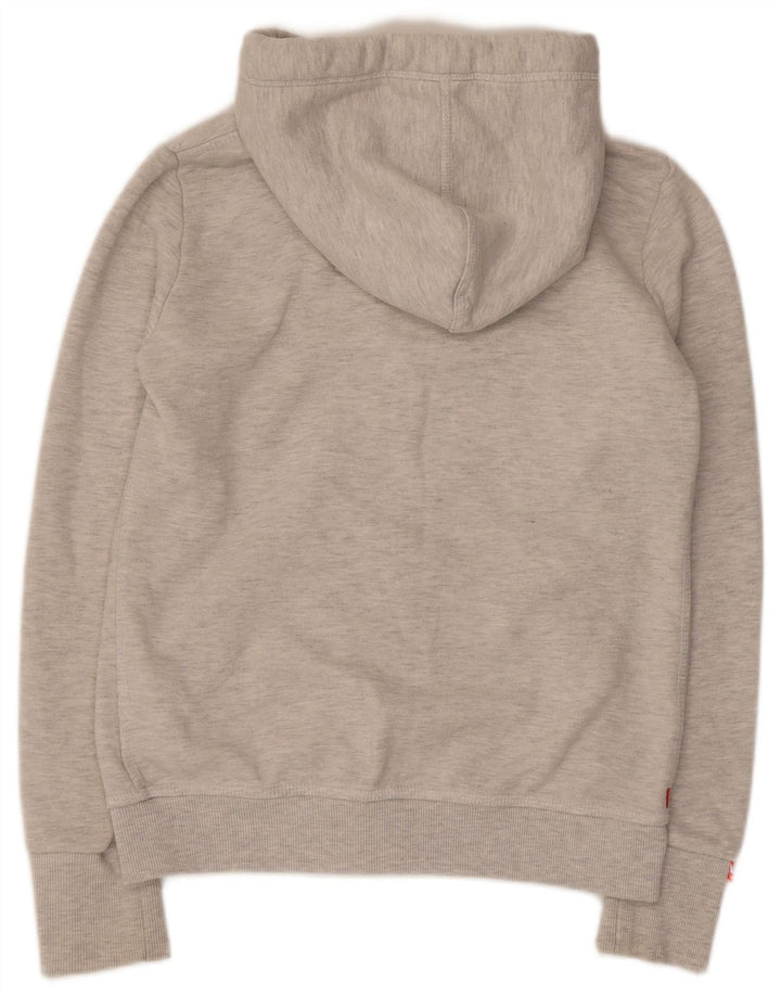 Maglione con cappuccio e zip da donna Superdry UK 14 Cotone chiazzato grigio medio