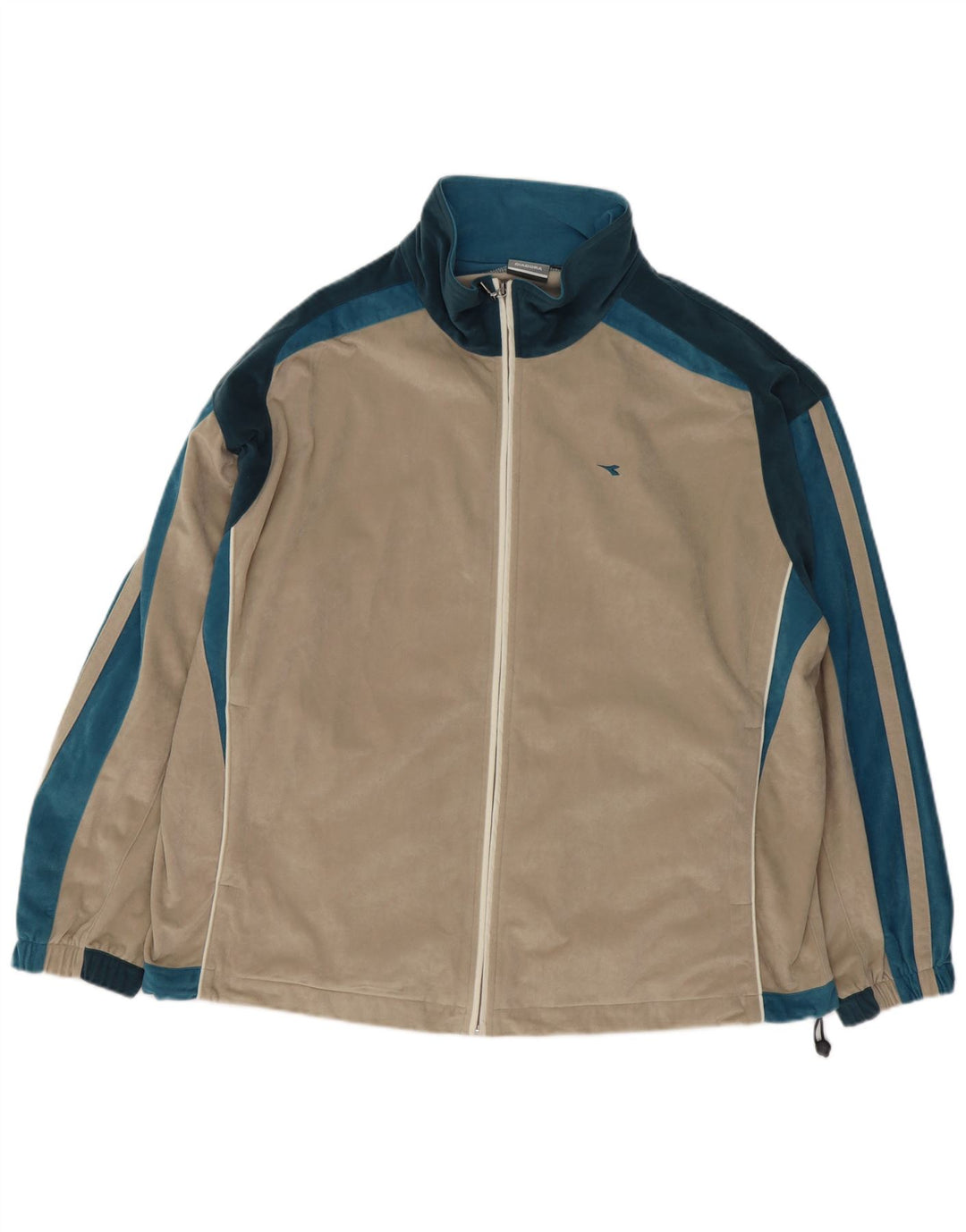 Giacca da tuta da uomo in velluto Diadora 3XL Poliestere color block beige
