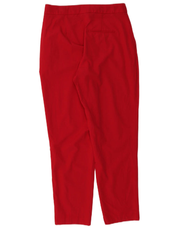 Pantaloni chino slim da donna Topshop UK 10 piccoli W28 L28 poliestere rosso