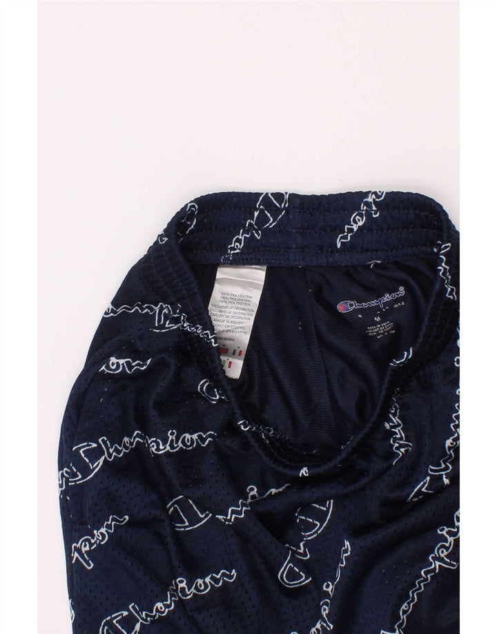 Pantaloncini sportivi grafici Champion da ragazzo 9-10 anni medio poliestere blu navy