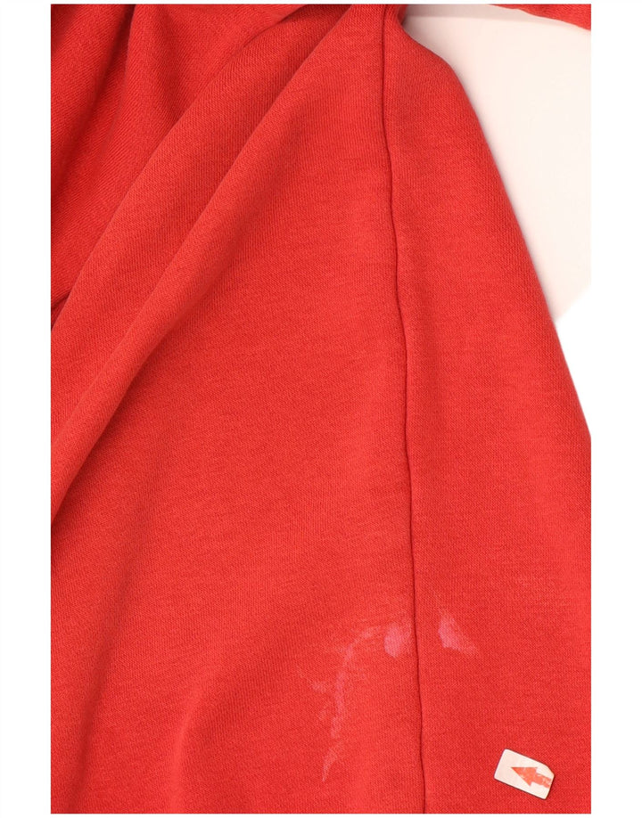 Felpa con cappuccio da uomo Adidas in cotone rosso medio