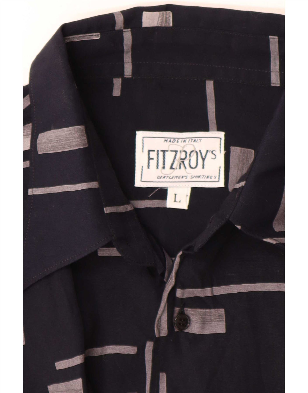 Camicia a maniche corte da uomo Fitzroy Large blu navy geometrica