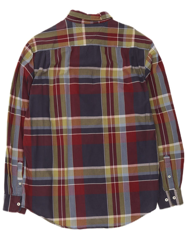 Tommy Hilfiger Camicia da uomo dalla vestibilità classica, grande, in cotone scozzese blu navy