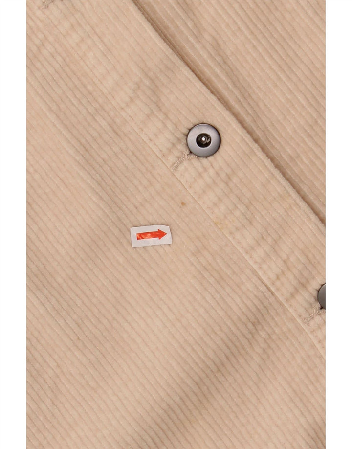 Camicia da donna oversize in velluto a coste ZARA UK 14 cotone bianco sporco medio