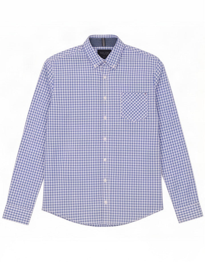 Camicia Joules da uomo dal taglio classico in cotone a quadretti blu medio