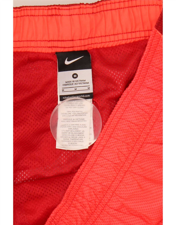 Pantaloncini da bagno grafici Nike da uomo in poliestere color block rosso medio