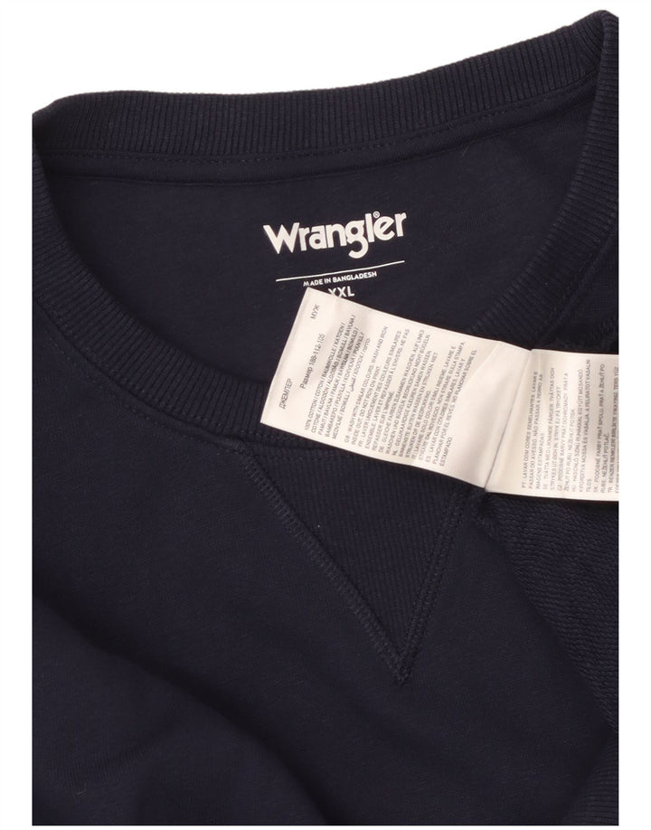 Felpa da uomo Wrangler maglione 2XL cotone blu navy