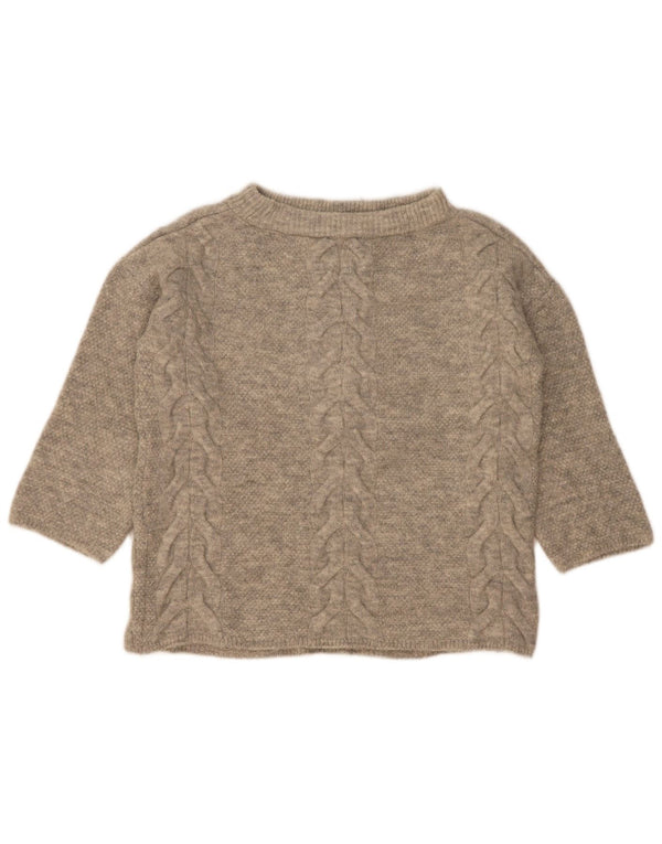 Maglione da donna Marks & Spencer con scollo a barca con maniche a 3/4 UK 10 piccolo grigio