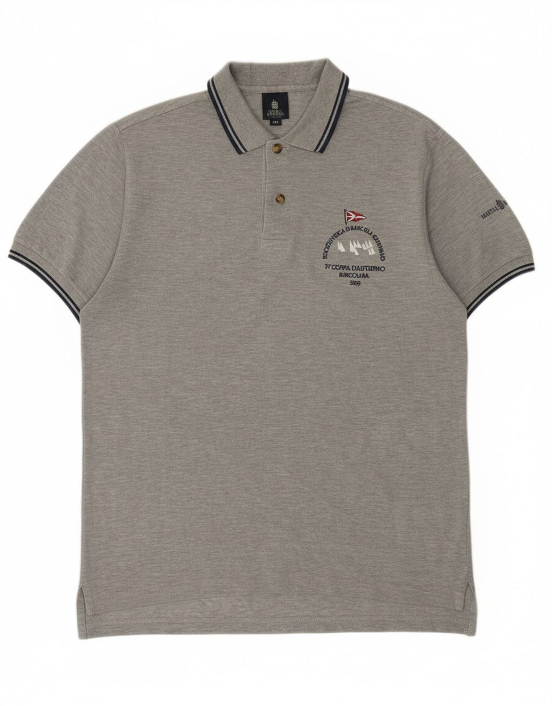 Polo grafica da uomo Marina Yachting in cotone grigio medio