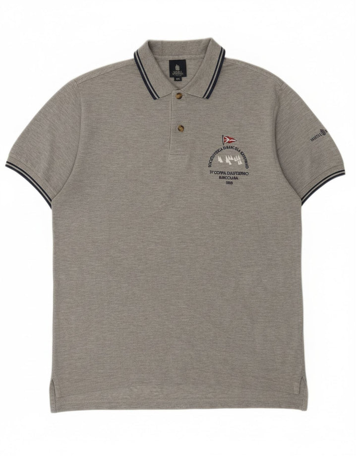 Polo grafica da uomo Marina Yachting in cotone grigio medio