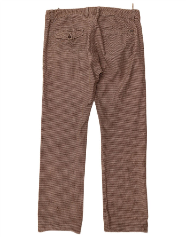 Pantaloni chino dritti da uomo Diesel W33 L33 cotone pied de poule grigio