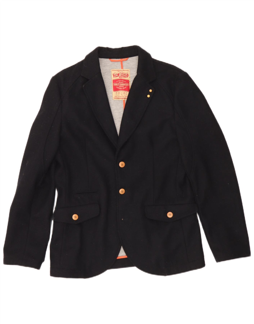 Giacca blazer da uomo a 2 bottoni EDC UK 40 grande poliestere nero