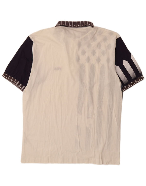 Polo grafica da uomo FILA IT 52 Large in cotone color block bianco