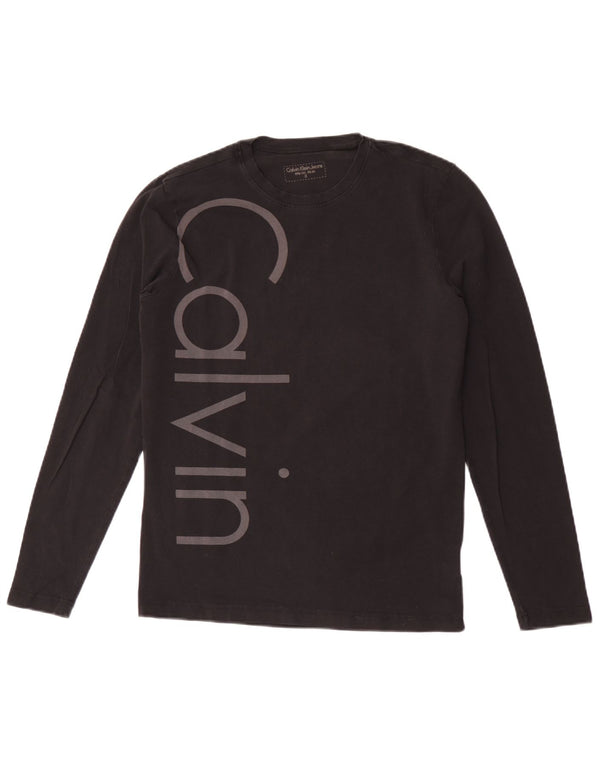 Calvin Klein Jeans Top grafico da uomo manica lunga piccolo nero