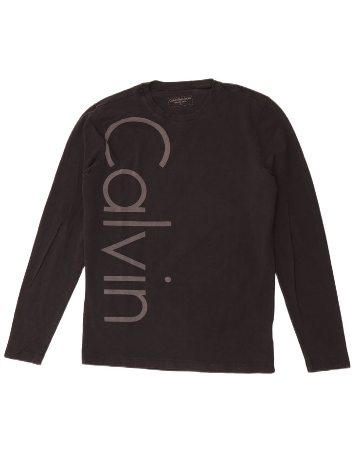 Calvin Klein Jeans Top grafico da uomo manica lunga piccolo nero