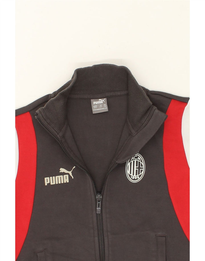 PUMA Boys Tracksuit Top Jacket 7-8 Years Grey Colourblock Cotton Vintage Puma and Second-Hand Puma from Messina Hembry 