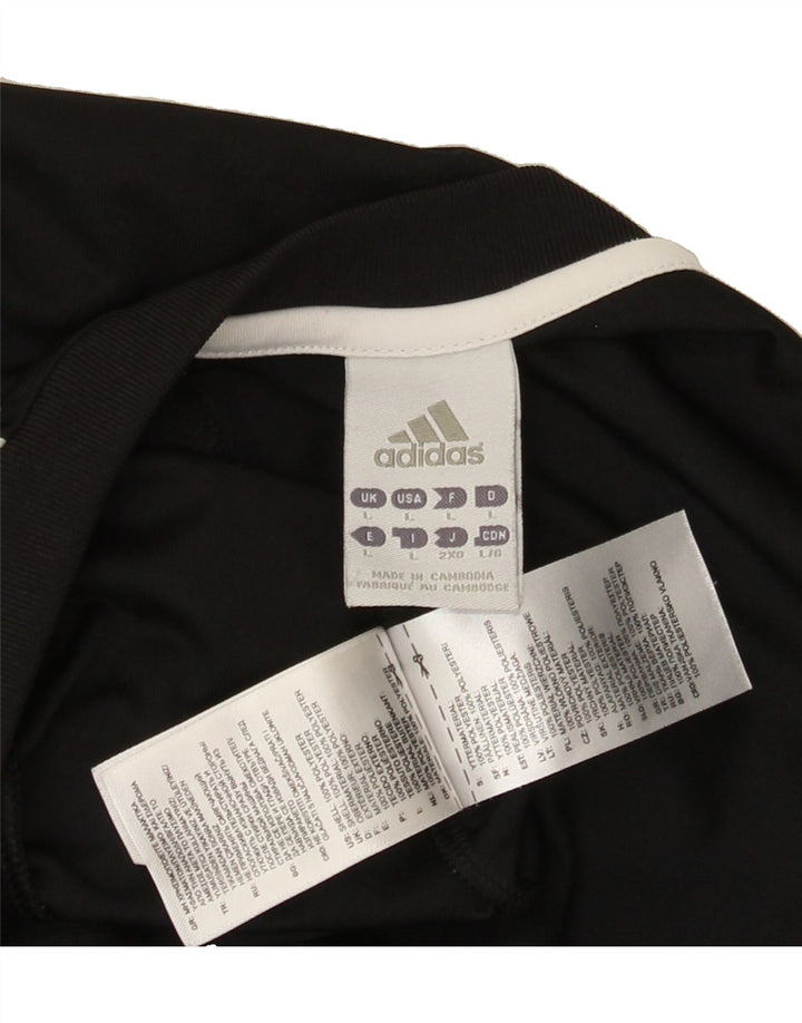ADIDAS Mens T-Shirt Top Large Black Polyester Vintage Adidas and Second-Hand Adidas from Messina Hembry 