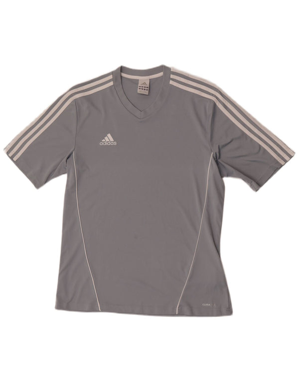T-shirt da uomo Adidas Top grande in poliestere grigio