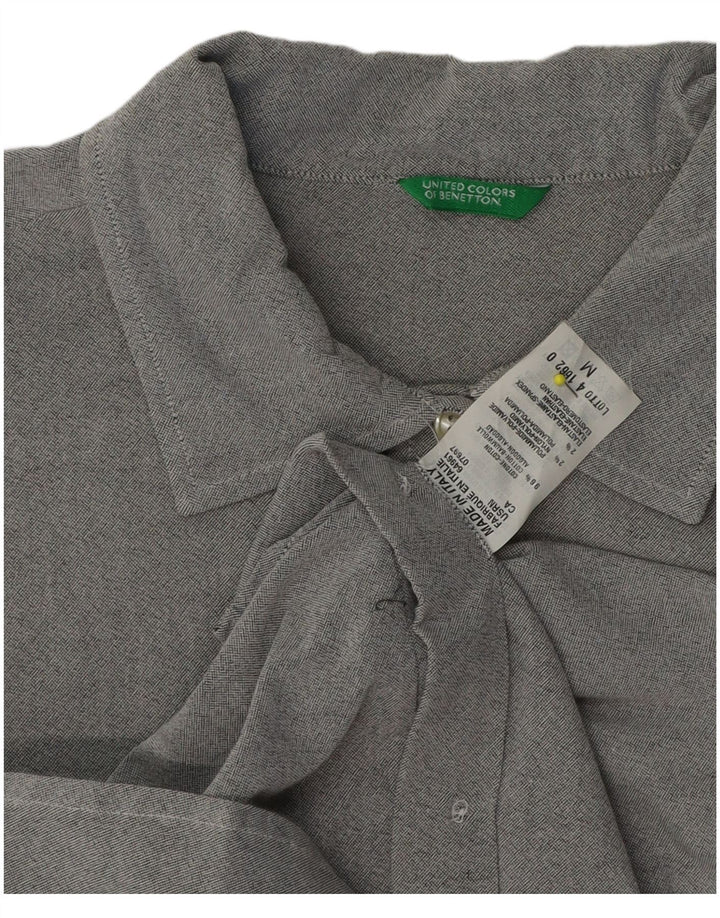 Camicia a maniche corte da donna Benetton UK 14 Cotone grigio medio