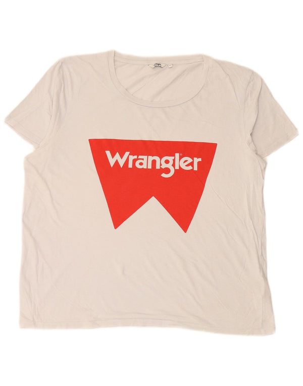 T-shirt grafica oversize da donna WRANGLER Top UK 18 XL cotone bianco