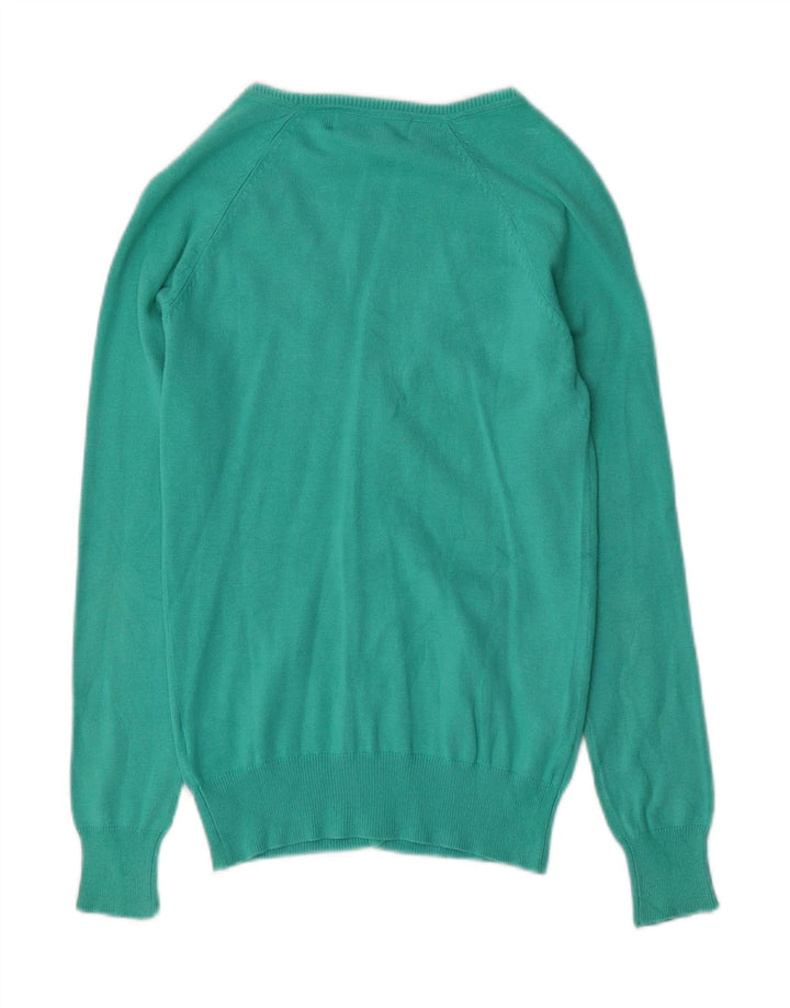 Maglione cardigan da donna Zara UK 10 piccolo cotone turchese