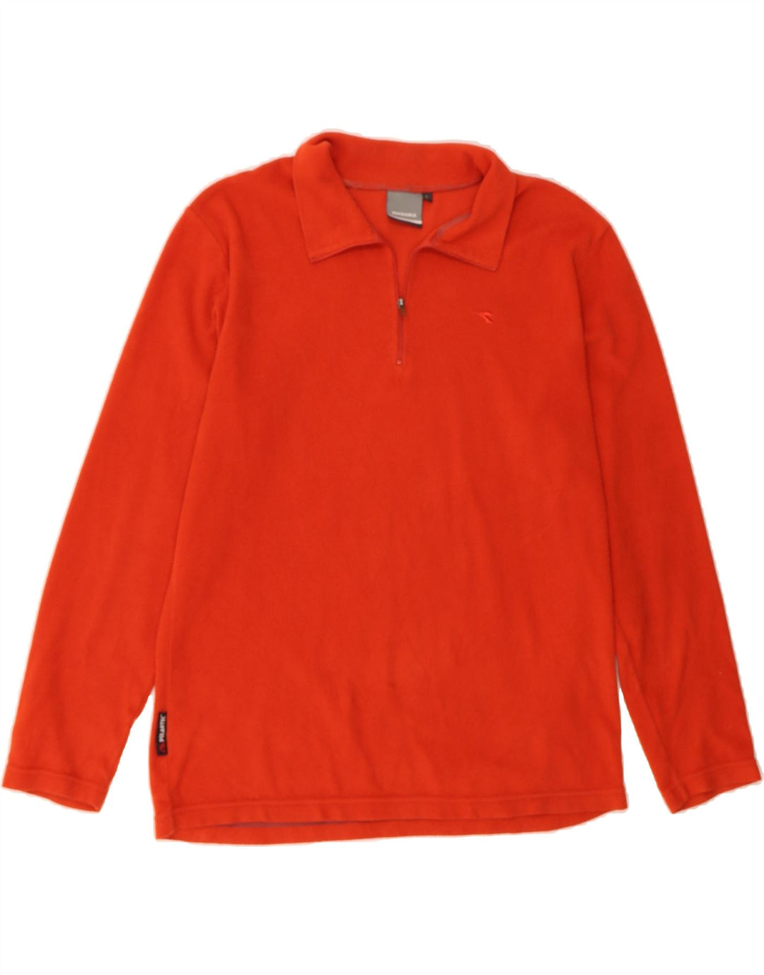 DIADORA Womens Zip Neck Fleece Jumper UK 16 Large Orange Polyester Vintage Diadora and Second-Hand Diadora from Messina Hembry 