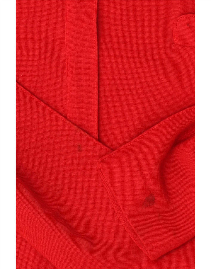 Abito tubino vintage a maniche lunghe da donna UK 14 rosso medio