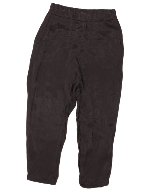 Pantaloni cropped a vita alta da donna Zara XS W24 L23 viscosa nera