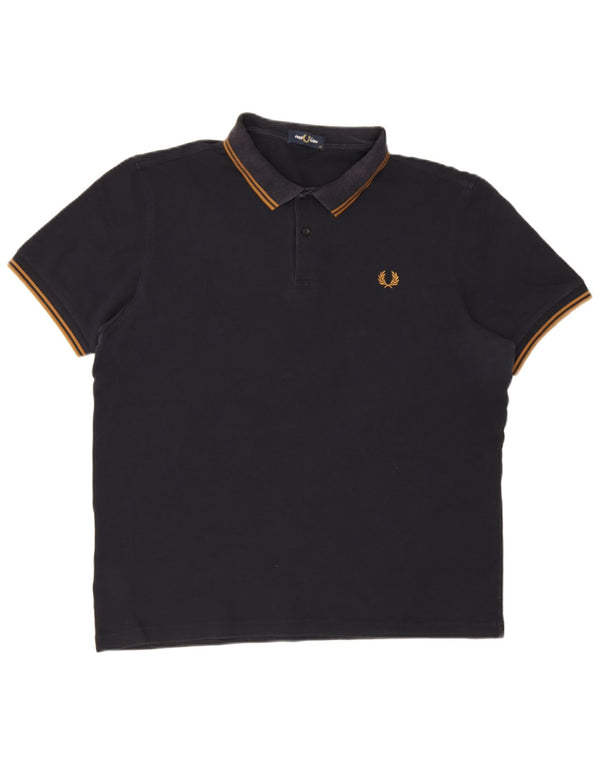 Polo da uomo Fred Perry XL in cotone blu navy