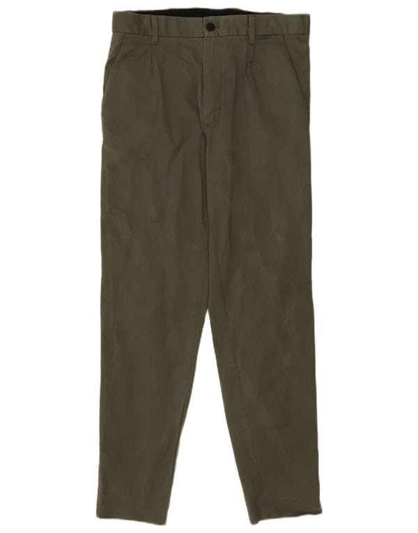 Pantaloni chino affusolati da uomo Calvin Klein piccoli W29 L30 cotone kaki