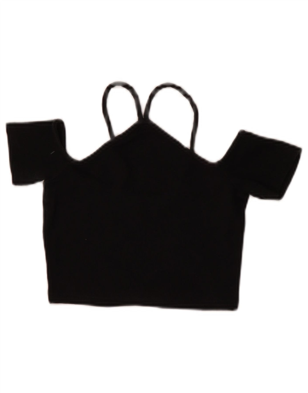 Top corto da donna con spalle scoperte Zara UK 8 piccolo cotone nero