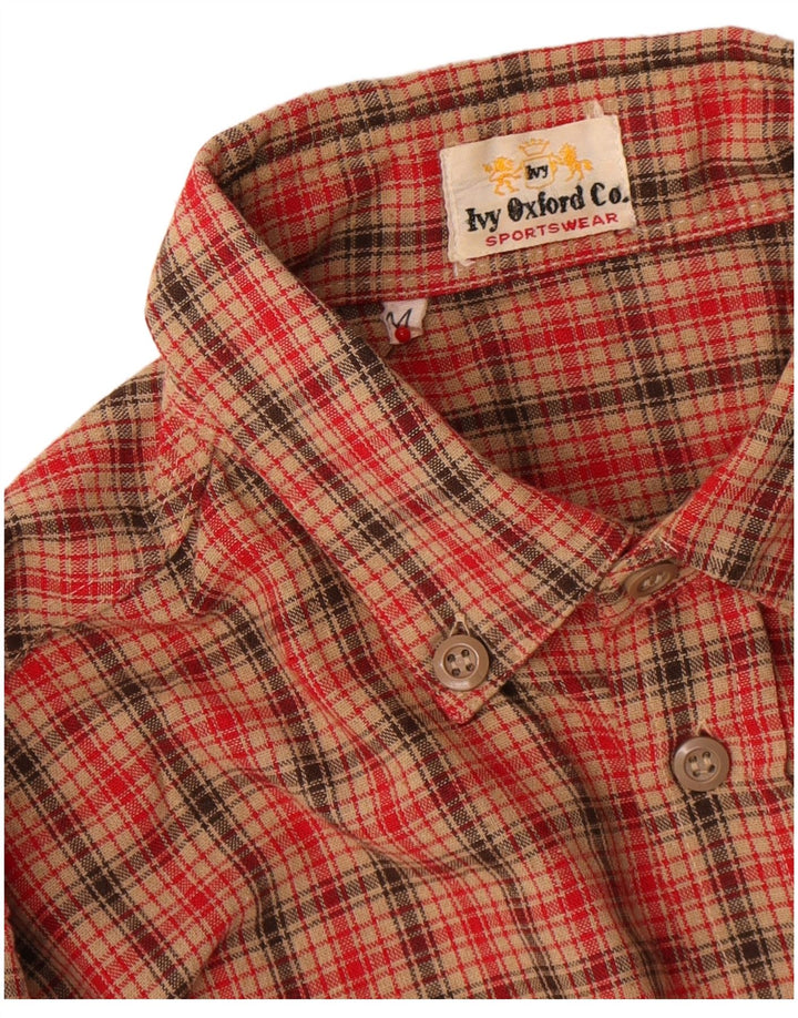 Camicia in flanella da uomo Ivy Oxford a quadri rossi medi