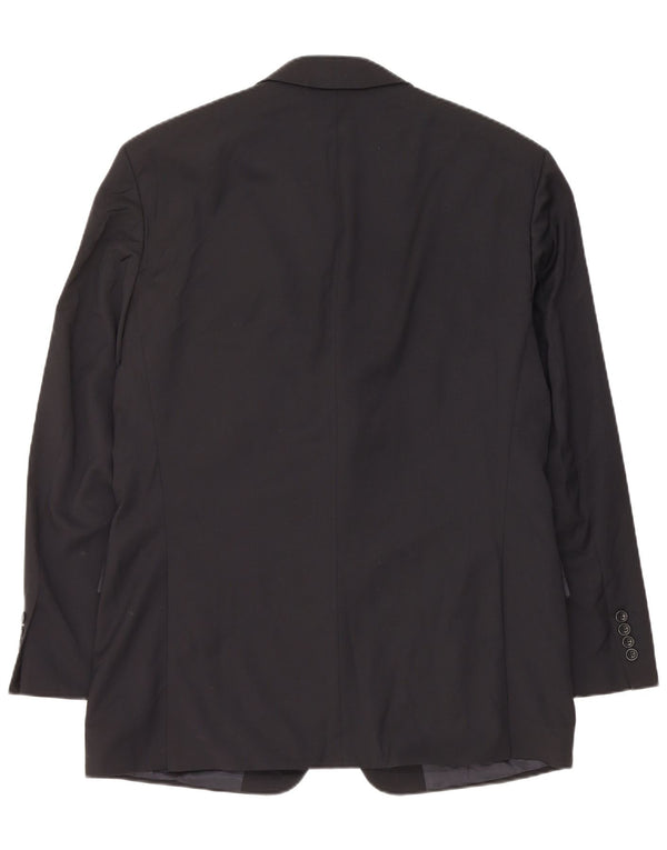 Giacca blazer da uomo a 3 bottoni Hugo Boss EU 50 grande lana vergine blu navy