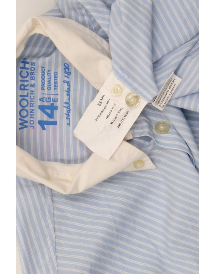 Camicia Bambino Woolrich 13-14 Anni Cotone Gessato Blu