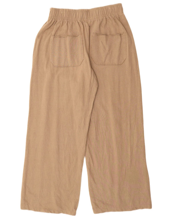 Pantaloni da tuta da donna Zara a gamba larga UK 12 Cotone beige medio